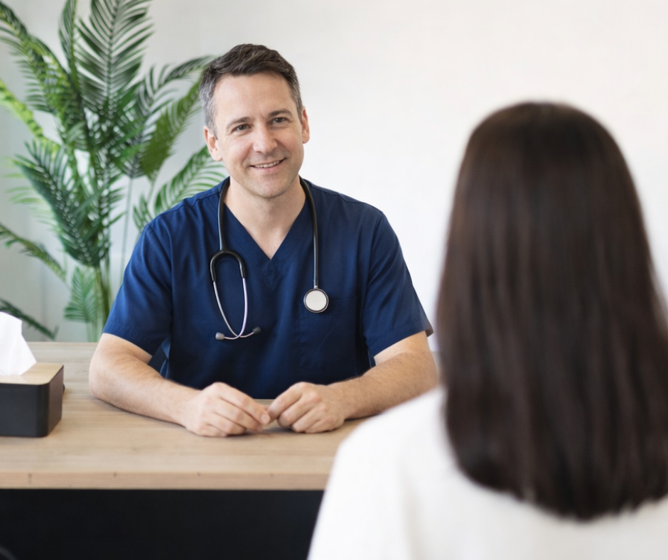 Médecin en consultation dans une clinique de médecin privée santé expert